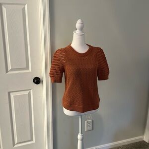 Madewell top, burnt orange, short sleeve, size XS